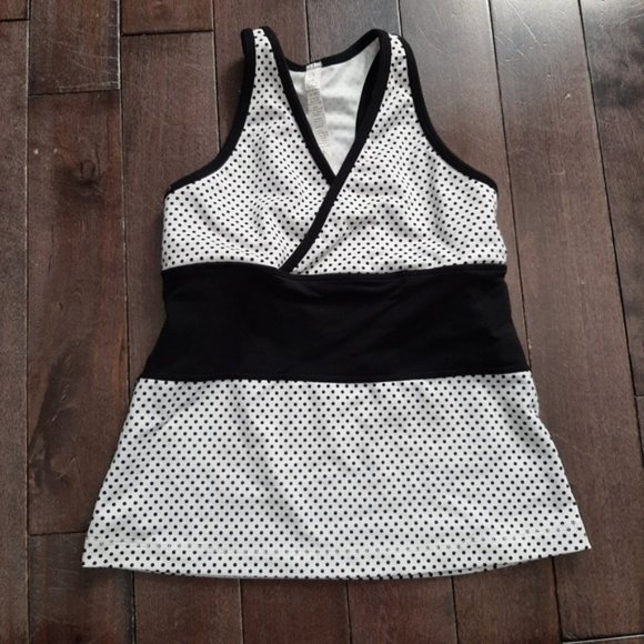 Lululemon Origami Deep V Tank Polka Dot Size 6 - Picture 1 of 5